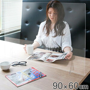 パーテーション アクリルパーテーション 透明 幅90×高さ60cm ( 送料無料 窓なしタイプ ワイド 自立式 クリア アクリル パネル 防止 クリアパネル 仕切り 間仕切り アクリルパネル 日本製 )