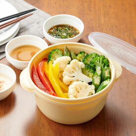 電子レンジ 調理器具 お皿になるレンジでヘルシー蒸し野菜 たっぷりサイズ （ レンジ 蒸し 調理 簡単 器 手軽 時短 野菜 蒸し器 ヘルシー レンジ調理 火を使わない 料理 保存 容器 キッチン 便利グッズ プラスチック製 食洗機対応 ） 【39ショップ】