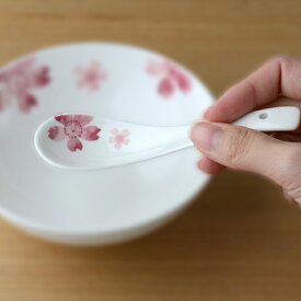 れんげ 桜 ボーンチャイナ （ 鍋 蓮華 スプーン レンゲ 食器 磁器製 カトラリー さくら ） 【39ショップ】