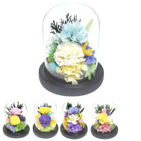 供え花 仏花 ガラスドームアレンジメント プリザーブドフラワー 桃音 （ 造花 ブリザードフラワー 枯れない 仏壇 ドーム お供え 花 フェイクフラワー 供花 御供え 枯れない花 水換え不要 夏 人工 お盆 お彼岸 お墓 法要 法事 仏具 ）【39ショップ】