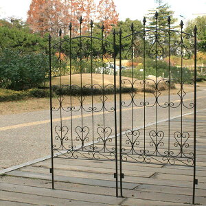 フェンス アイアン ローズフェンス 高さ151cm 2枚組 ( ガーデンフェンス インテリア ガーデニング雑貨 アンティーク おしゃれ ガーデニング スチール ディスプレイ オブジェ 置物 庭 ガーデ