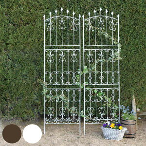 フェンス アイアン ローズフェンス 高さ220cm ハイタイプ 2枚組 ( ガーデンフェンス インテリア ガーデニング雑貨 アンティーク おしゃれ ガーデニング スチール ディスプレイ オブジェ 置物