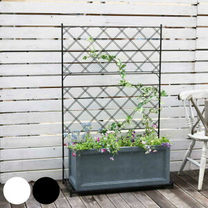 フェンス プランター台付フェンス 高さ142cm ( ガーデンフェンス プランター プランターラック フラワーラック スチール おしゃれ 室内 屋外 フラワースタンド プランター台 鉢置き 飾り台