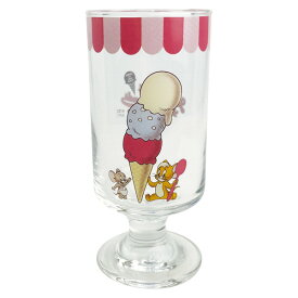 アイスクリームグラス 350ml デザートグラス 食器 日本製 キャラクター （ 脚付きグラス レトロ パフェグラス トムジェリ グラス 脚付き タンブラー コップ 足付き 台付き ガラス かわいい おしゃれ ジェリー タフィー ） 【39ショップ】