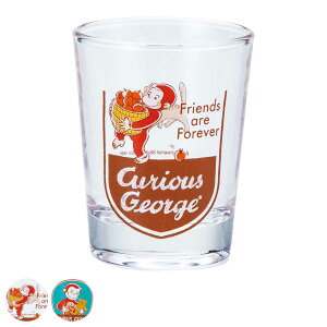 グラス 50ml おさるのジョージ ミニグラス ガラス ( ガラスコップ カップ ショットグラス ミニ インテリア ガラス製 食器 ガラス食器 お酒 小鉢 調味料 ソース ドレッシング 小物入れ ) 【39