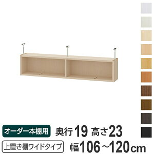 上置き棚 高さ23cm ワイドタイプ用 幅106-120cm 奥行き19cm 対応 ( 天井高さ208-217cm オーダー本棚 収納棚 Type23 ブックシェルフ リビング収納 漫画収納 子供部屋 オーダーメイド 国産 フリーラック