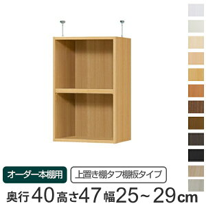 専用 上置き棚 タフ棚板 type47 オーダー本棚 奥行40cm 幅25-29cm用 ( 送料無料 オーダーメイド 天井つっぱり 本棚 多目的ラック セミオーダー 突っ張り棚 ) 【39ショップ】