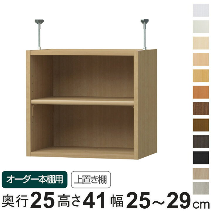 オーダー薄型本棚 壁面収納 ＋オプションオーダー 幅41 奥行25 嬉しく 