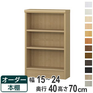 オーダー本棚 標準棚板タイプ 幅15-24cm 奥行40cm 高さ70cm ( 収納棚 書棚 本棚 オーダー ラック 壁面収納 書庫 日本製 オーダーメイド 文庫本 コミック フリーラック )【39ショップ】