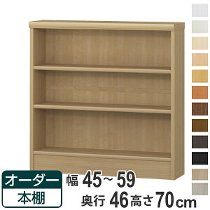 オーダー本棚 標準棚板 幅45-59cm 奥行46cm 高さ70cm ( 収納棚 書棚 本棚 オーダー ラック 壁面収納 書庫 日本製 オーダーメイド 文庫本 コミック フリーラック )【39ショップ】