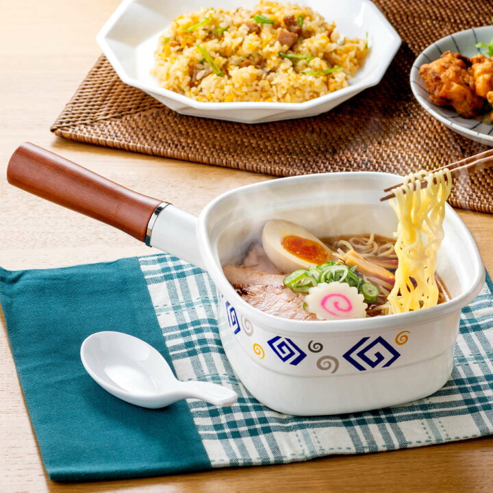 楽天市場】角型片手鍋 14cm IH対応 ホーロー製 四角いお鍋 麺ごこち 
