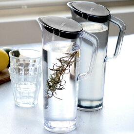 ピッチャー 冷水筒 1.2L アルファジャグ 耐熱 プラスチック 同色2本セット （ 水差し 麦茶ポット 水さし 冷水ポット プラスチック製 スリム ワンタッチ 片手 熱湯 広口 シンプル おしゃれ 麦茶 フレーバーウォーター ）【39ショップ】