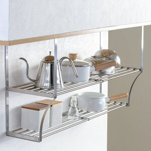 吊戸棚収納 パイプ棚A 2段 幅90cm 水切棚シリーズ ネジ止めタイプ ( 吊り戸棚 吊り戸棚下収納 ステンレス 組立式 吊戸下収納 水切り棚 水切り 吊り戸棚下ラック 収納棚 パイプ棚 ラック 棚 収