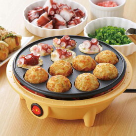 たこ焼きプレート 12穴 プエル （ ホットプレート たこ焼き器 タコ焼き器 タコ焼きプレート 丸型 レシピ付き たこ焼き タコ焼き フッ素加工 卓上 調理家電 キッチン家電 ） 【39ショップ】