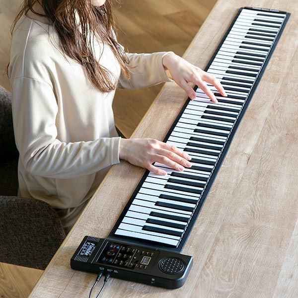 ピアノ 電子ピアノ コンパクト 88鍵盤 ロールアップピアノ （ 送料無料 ロールピアノ 電子ロールピアノ 電子キーボード 巻ける 折りたたみ 持ち運び ポータブル たためる スタンド不要 コンパクト シリコンピアノ 楽器 録音機能 ）