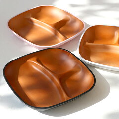 ランチプレート 24cm プラスチック 砂紋 samon 皿 食器 日本製 （ 電子レンジ対応 食洗機対応 ランチ皿 木目調 仕切り皿 ワンプレート 木製風 仕切皿 和食 割れにくい おしゃれ ）【39ショップ】