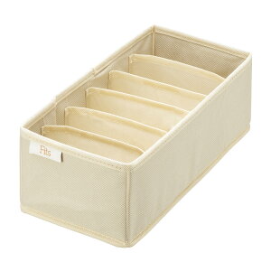 仕切りケース フィッツファブリック せいとんボックス M (仕切り6マス) 3個セット ( 幅15×奥行33×高さ11cm 収納 引き出し 仕切り 布製 インナーケース 収納ケース 仕切りボックス タンス チェ