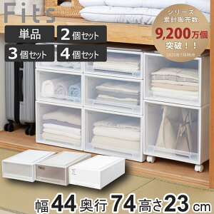 収納ケース Fits フィッツケース ロングL 単品 2個セット 3個セット 4個セット ( 収納 衣装ケース 押入れ収納 積み重ね 幅44 奥行74 高さ23 天馬 日本製 押入れ収納ケース 引出し スタッキング
