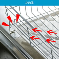 水切りラック2WAYトレー付きスリムファビエスチール製