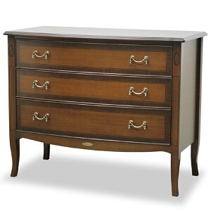 ローチェスト 3段 クラシック調 猫脚 Venezia 幅90cm ( 開梱設置 送料無料 天然木 木製 シェルフ リビングボード タンス 衣類収納 サイドキャビネット 完成品 ファックス台 FAX台 収納棚 多目的