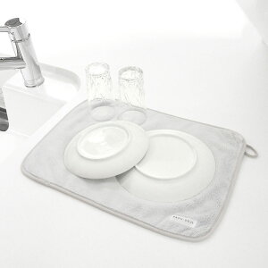 水切りマット たっぷり吸水マット ( マイクロファイバー 水切り マット 吸水マット シンクマット 食器 乾燥 ディッシュクロス ふきん 食器拭き ドライングマット 厚手 ループ付き )【39シ