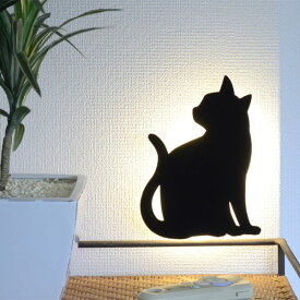 LEDライト That’s Light！ CAT WALL LIGHT ちら見 （ 足元灯 フットライト LED 猫 インテリアライト 足元灯 ねこ おしゃれ センサーライト 屋内 電池式 ウォールステッカー 光る ネコ センサー 壁 キャット ） 【39ショップ】