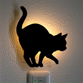 LEDライト Thats Light！ CAT WALL LIGHT うずうず （ 足元灯 LED 猫 フット ライト ウォールライト ねこ おしゃれ センサーライト 屋内 電池式 ウォールステッカー 光る ネコ センサー 壁 キャット ） 【39ショップ】