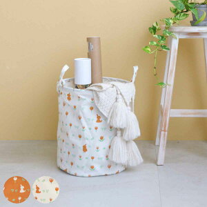 バスケット ムーミンシリーズ チューリップ ラウンドバスケット 幅33×奥行33×高さ37cm ( 収納ケース 布 収納 ランドリーバスケット おもちゃ箱 リトルミイ 持ち手付き おもちゃ入れ ランド