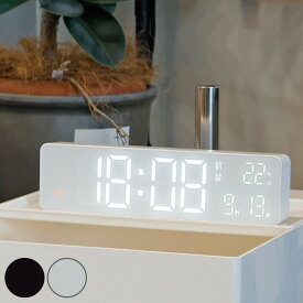 置き時計 LED Wi-Fi カレンダー機能付き 置き掛け兼用 SLOWER ブエノ （ 温度計 カレンダー USB LED時計 置き 掛け アラーム スヌーズ 輝度調節 自動調整 卓上時計 時計 とけい クロック 日付 曜日 温度 コンパクト おしゃれ ）【39ショップ】