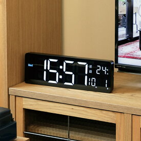 置き時計 LED Wi-Fi カレンダー機能付き 置き掛け兼用 SLOWER カミーノ （ 温度計 カレンダー USB LED時計 置き 掛け アラーム 輝度調節 自動調整 卓上時計 時計 とけい クロック 日付 曜日 温度 コンパクト おしゃれ ）【39ショップ】