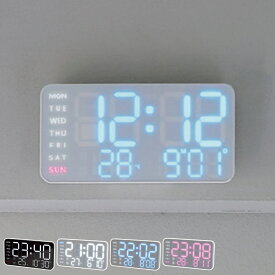 置き時計 LED デジタル時計 温度計付き 置き掛け兼用 SLOWER シエロ （ 温度計 カレンダー USB LED時計 置き 掛け アラーム スヌーズ カウントダウン 輝度調整 曜日表示 おしゃれ ）【39ショップ】