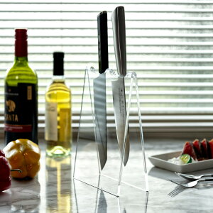 【レビュー特典付き】 ナイフスタンド 2本用 amenist ( 包丁スタンド 包丁立て 包丁差し アクリル アメニスト 日本製 包丁 収納 スタンド ホルダー クリア 透明 おしゃれ キッチン用品 ラック