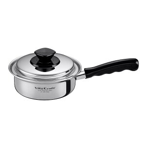 Vita Craft 片手鍋 0.9L IH対応 Vシリーズ ステンレス製 ( ビタクラフト ガス火対応 片手なべ 浅型 無水調理 鍋 蓋付き 14cm 無水鍋 調理鍋 なべ 小鍋 余熱調理 無油調理 5層構造 )【39ショップ】