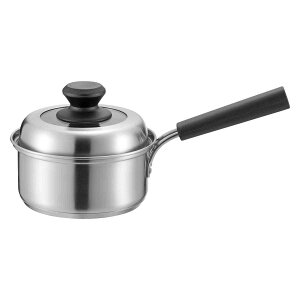 【在庫処分特価】 片手鍋 14cm IH対応 ローザ― アルミ圧着三層底 ( ガス火 IH 対応 片手なべ フタ付き 蓋付き 14センチ ミニ 小さい コンパクト 調理鍋 調理器具 調理用品 ステンレス製 LH17669