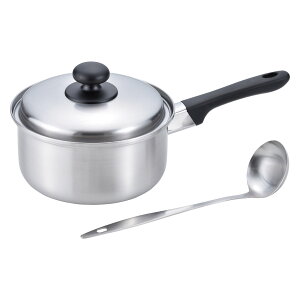 片手鍋 18cm IH対応 燕三 お玉付き 日本製 ( 送料無料 ガス火 IH 対応 片手なべ フタ付き 18センチ 鍋 なべ 炒め鍋 ステンレス製 調理鍋 調理器具 ) 【39ショップ】