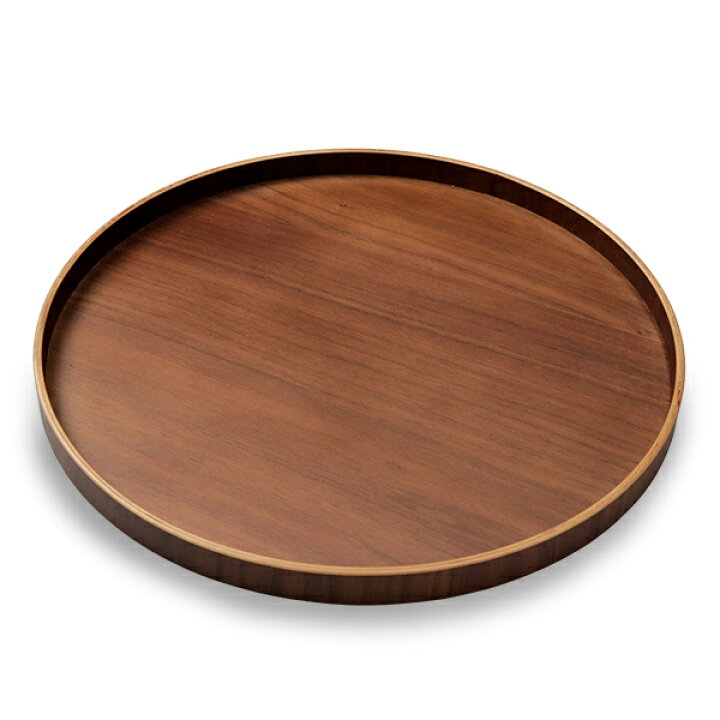 超可爱の トレー 木製 おしゃれ トレイ お盆 配膳 丸型 丸トレイ30 2cm