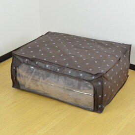 布団収納袋 毛布・タオルケット収納ケース 幅70×奥行55×高さ28cm ブラン 透明窓付き （ 収納袋 収納 布団 ふとん シングル 毛布 タオルケット 防虫 抗菌 防ダニ 防カビ 押入れ クローゼット 不織布 上フタ開き 前開き ）【39ショップ】
