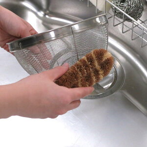 たわし フィット タワシ トラ 天然素材 食器洗い ( 束子 パーム コイアファイバー 天然繊維 小型 まな板 ザル 根菜 製フライパン 食器 洗い ブラシ こすり取る 掻きだす コンパクト トラ柄