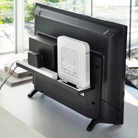 山崎実業 smart テレビ裏ラック スマート ワイド40 （ 4903208048859 テレビ裏 テレビ 背面 テレビ裏収納 収納 ラック 棚 ルーター 電源タップ ゲーム機 TV 裏 シンプル おしゃれ スピーカー 掃除道具 ブラック 黒 隠す収納 ）【39ショップ】