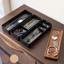 【レビュー特典付き】 山崎実業 RIN トレー付きスリムアクセサリーケース 3段 リン （ 4903208058100 小物収納 小物入れ 小物ケース 収納ボックス アクセサリーケース 腕時計 アクセサリー 時計 ジュエリー 収納 小物収納ケース 仕切り付き 白 黒 ）【39ショップ】