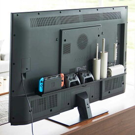 山崎実業 smart テレビ裏ラック スマート ワイド100 （ 4903208036313 スマートシリーズ ラック テレビ裏 ワイドスペース TV裏ラック テレビ 背面 テレビ裏収納 収納 棚 ルーター 電源タップ ゲーム機 TV 裏 テレビ周り 小物ラック ）【39ショップ】