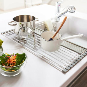 山崎実業 Plate 折り畳み水切り プレート シリコーントレー付き S ( 4903208050593 プレートシリーズ 水切り 折りたたみ水切り トレー付き 水切りラック 水切りトレー 水切りトレイ ディッシュラ