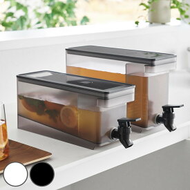 【レビュー特典付き】 山崎実業 tower 冷蔵庫ドリンクサーバー タワー 1.8L 2.8L （ 4903208015844 タワーシリーズ ドリンクサーバー 蛇口付き 冷蔵庫 食洗機対応 ウォータージャグ 仕切り板 サーバー 1.8 2.8 リットル ）【39ショップ】