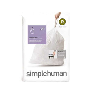 simplehuman ゴミ袋 10L カスタムフィットライナーR 4個セット CW0201 ( シンプルヒューマン 専用 ごみ袋 R 10リットル 専用ゴミ袋 パーフェクトフィット 白色 ホワイト )【39ショップ】