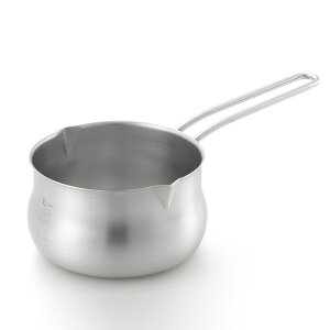 ミルクパン 14cm 両口 IH対応 ステンレス製 郷技 日本製 ( ガス火対応 小鍋 片手鍋 ソースパン 14センチ 目盛り付き 小さい鍋 ミニ 鍋 なべ お鍋 ステンレス鍋 ステンレスミルクパン みるくぱ