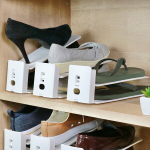 靴ホルダー 高さ調整可 10個セット ( 下駄箱 靴 ホルダー 10個 玄関 下駄箱収納 靴収納 玄関収納 省スペース スリム 高さ調節可能 シューズホルダー 靴スタンド 下駄箱整理 靴箱 整理 日本製