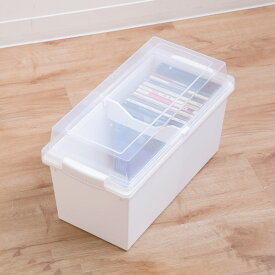 収納ボックス 積み重ねても中身が見える 幅36×奥行18×高さ21cm クリア （ 収納 ボックス ケース プラスチック フタ付き ブルーレイ ふた 蓋 付き 日本製 ）【39ショップ】