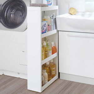 キッチンワゴン サイドオープンワゴン スリム 幅17cm ( キャスター付き スリムストレージ キッチン収納 隙間収納 マルチワゴン キッチンラック スリムワゴン ランドリー収納 バスケットワ