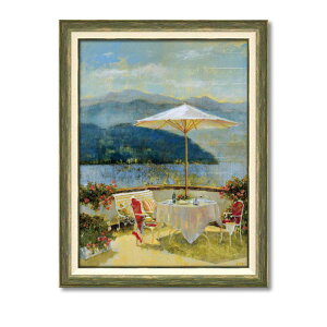 アートパネル ロンゴ『テラス リトリート』 55.5×71cm ( 絵画 絵 アート インテリア 額 額入り 壁掛け おしゃれ ゲル加工 風景画 ポスター アートフレーム アートポスター ウォールアート パ