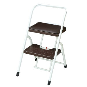 踏み台 コンパクト 2段 手すり 折りたたみ ( 踏台 脚立 ステップ 折り畳み 折りたたみ式 手すり付き 軽量 スツール 持ち運び スリム シンプル ステップ台 スチール ストッパー付き 安定 耐荷